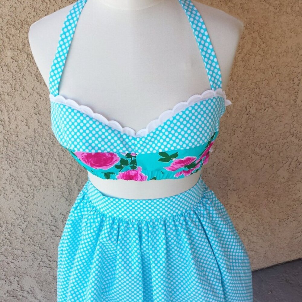 Retro Vintage style playsuit set